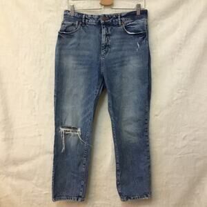 Loft Blue Curvy High Waist Straight Crop Jeans